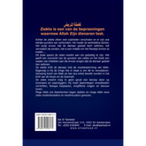 De achterkant van het islamitisch boek Ziekte een gunst of een straf met barcode en contact